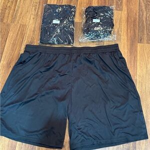 Men's 4XL Black Athletic Shorts 3 Pack